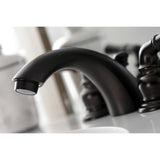 Victorian KB955B Two-Handle 3-Hole Deck Mount Mini-Widespread Bathroom Faucet with Brass Pop-Up, Oil Rubbed Bronze