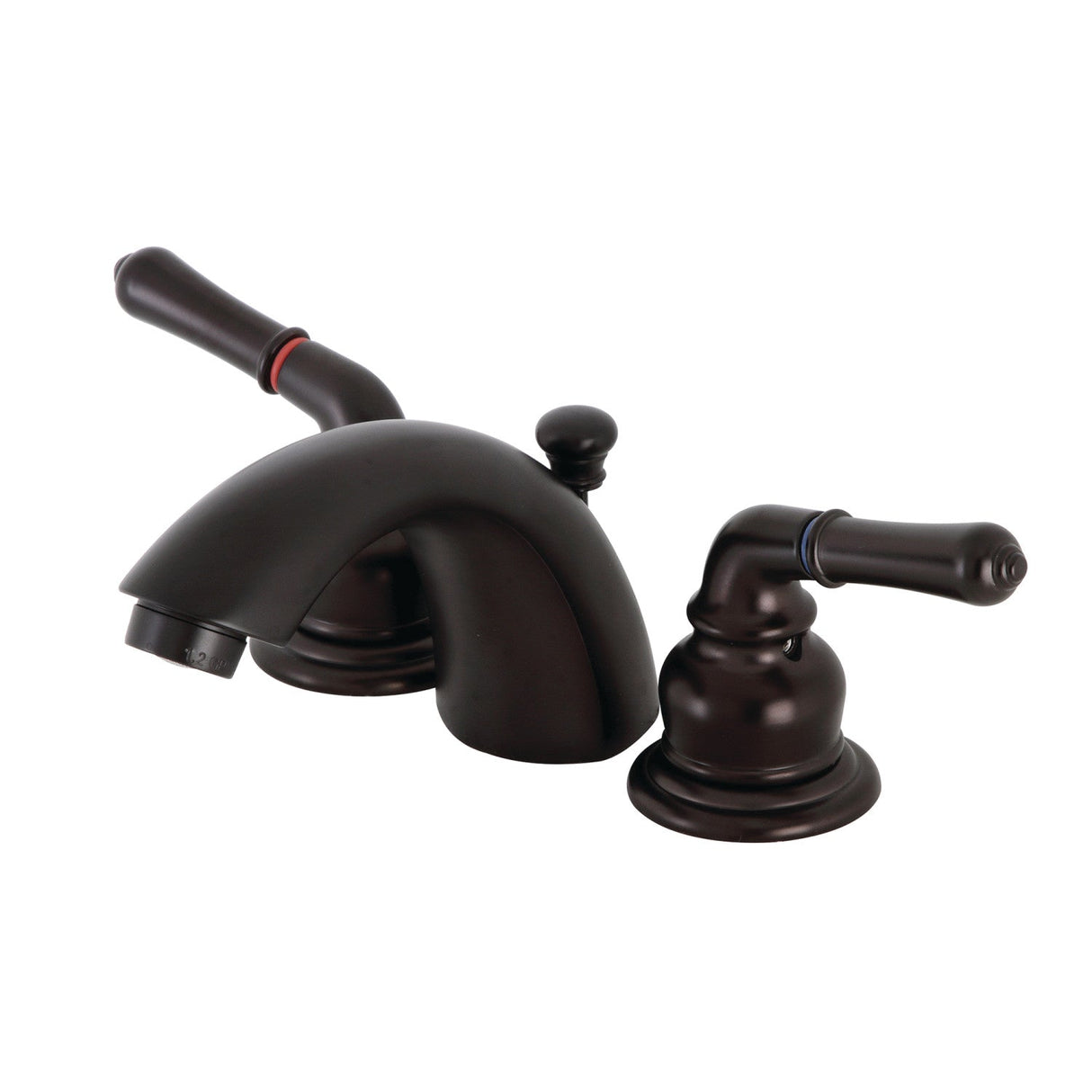 Victorian KB955B Two-Handle 3-Hole Deck Mount Mini-Widespread Bathroom Faucet with Brass Pop-Up, Oil Rubbed Bronze