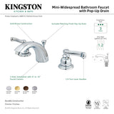 Royale KB955FL Two-Handle 3-Hole Deck Mount Mini-Widespread Bathroom Faucet with Plastic Pop-Up, Oil Rubbed Bronze
