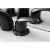 Legacy KB955LL Two-Handle 3-Hole Deck Mount Mini-Widespread Bathroom Faucet with Plastic Pop-Up, Oil Rubbed Bronze
