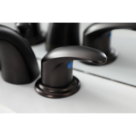 Legacy KB955LL Two-Handle 3-Hole Deck Mount Mini-Widespread Bathroom Faucet with Plastic Pop-Up, Oil Rubbed Bronze