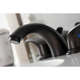 Legacy KB955LL Two-Handle 3-Hole Deck Mount Mini-Widespread Bathroom Faucet with Plastic Pop-Up, Oil Rubbed Bronze