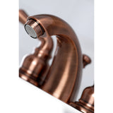 Magellan KB956 Two-Handle 3-Hole Deck Mount Mini-Widespread Bathroom Faucet with Plastic Pop-Up, Antique Copper