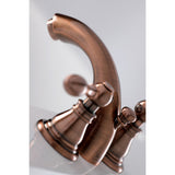 American Classic KB956ACL Two-Handle 3-Hole Deck Mount Mini-Widespread Bathroom Faucet with Plastic Pop-Up, Antique Copper