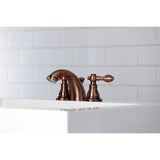 American Classic KB956ACL Two-Handle 3-Hole Deck Mount Mini-Widespread Bathroom Faucet with Plastic Pop-Up, Antique Copper