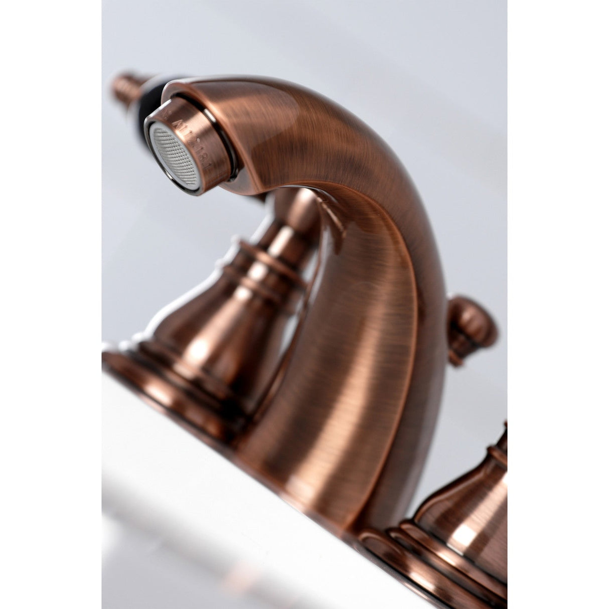 Duchess KB956AKL Two-Handle 3-Hole Deck Mount Mini-Widespread Bathroom Faucet with Plastic Pop-Up, Antique Copper