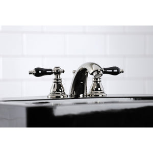 Duchess KB956AKLPN Two-Handle 3-Hole Deck Mount Mini-Widespread Bathroom Faucet with Plastic Pop-Up, Polished Nickel
