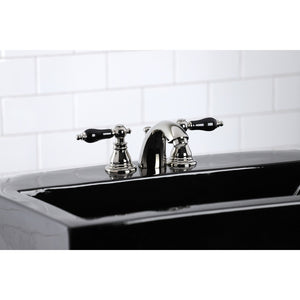 Duchess KB956AKLPN Two-Handle 3-Hole Deck Mount Mini-Widespread Bathroom Faucet with Plastic Pop-Up, Polished Nickel