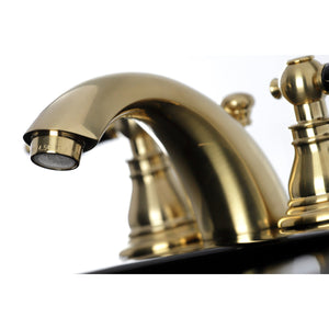 Duchess KB957AKLSB Two-Handle 3-Hole Deck Mount Mini-Widespread Bathroom Faucet with Plastic Pop-Up, Brushed Brass