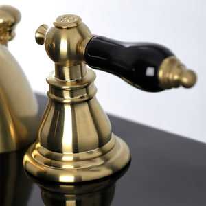 Duchess KB957AKLSB Two-Handle 3-Hole Deck Mount Mini-Widespread Bathroom Faucet with Plastic Pop-Up, Brushed Brass