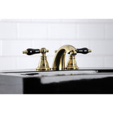 Duchess KB957AKLSB Two-Handle 3-Hole Deck Mount Mini-Widespread Bathroom Faucet with Plastic Pop-Up, Brushed Brass