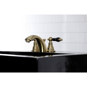 Duchess KB957AKLSB Two-Handle 3-Hole Deck Mount Mini-Widespread Bathroom Faucet with Plastic Pop-Up, Brushed Brass