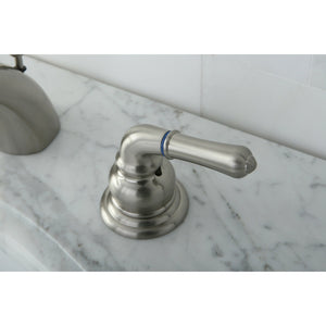Magellan KB958 Two-Handle 3-Hole Deck Mount Mini-Widespread Bathroom Faucet with Plastic Pop-Up, Brushed Nickel
