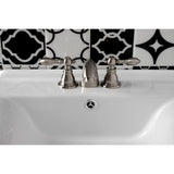 American Classic KB958ACL Two-Handle 3-Hole Deck Mount Mini-Widespread Bathroom Faucet with Plastic Pop-Up, Brushed Nickel