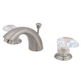 Magellan KB958ALL Two-Handle 3-Hole Deck Mount Mini-Widespread Bathroom Faucet with Plastic Pop-Up, Brushed Nickel