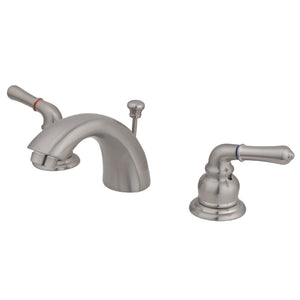 Magellan KB958 Two-Handle 3-Hole Deck Mount Mini-Widespread Bathroom Faucet with Plastic Pop-Up, Brushed Nickel
