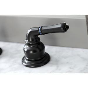 Magellan KB960 Two-Handle 3-Hole Deck Mount Widespread Bathroom Faucet with Plastic Pop-Up, Matte Black