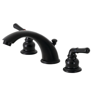 Magellan KB960 Two-Handle 3-Hole Deck Mount Widespread Bathroom Faucet with Plastic Pop-Up, Matte Black