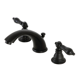 Duchess KB960AKL Two-Handle 3-Hole Deck Mount Widespread Bathroom Faucet with Plastic Pop-Up, Matte Black