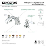 Magellan KB960PL Two-Handle 3-Hole Deck Mount Widespread Bathroom Faucet with Plastic Pop-Up, Matte Black