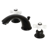 Magellan KB960PX Two-Handle 3-Hole Deck Mount Widespread Bathroom Faucet with Plastic Pop-Up, Matte Black