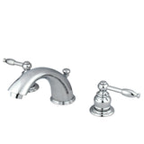 Magellan KB961KL Two-Handle 3-Hole Deck Mount Widespread Bathroom Faucet with Plastic Pop-Up, Polished Chrome