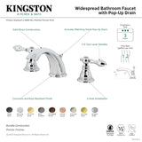 American Classic KB962ACL Two-Handle 3-Hole Deck Mount Widespread Bathroom Faucet with Plastic Pop-Up, Polished Brass