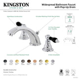 Duchess KB962AKL Two-Handle 3-Hole Deck Mount Widespread Bathroom Faucet with Plastic Pop-Up, Polished Brass