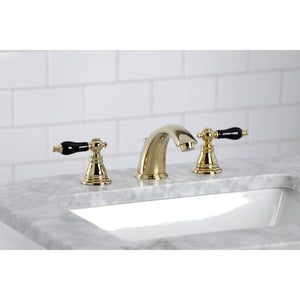 Duchess KB962AKL Two-Handle 3-Hole Deck Mount Widespread Bathroom Faucet with Plastic Pop-Up, Polished Brass