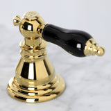 Duchess KB962AKL Two-Handle 3-Hole Deck Mount Widespread Bathroom Faucet with Plastic Pop-Up, Polished Brass
