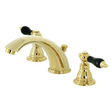 Duchess KB962AKL Two-Handle 3-Hole Deck Mount Widespread Bathroom Faucet with Plastic Pop-Up, Polished Brass