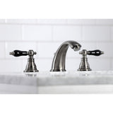 Duchess KB963AKL Two-Handle 3-Hole Deck Mount Widespread Bathroom Faucet with Plastic Pop-Up, Black Stainless