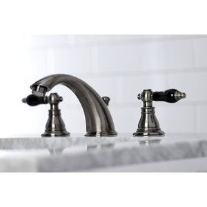 Duchess KB963AKL Two-Handle 3-Hole Deck Mount Widespread Bathroom Faucet with Plastic Pop-Up, Black Stainless