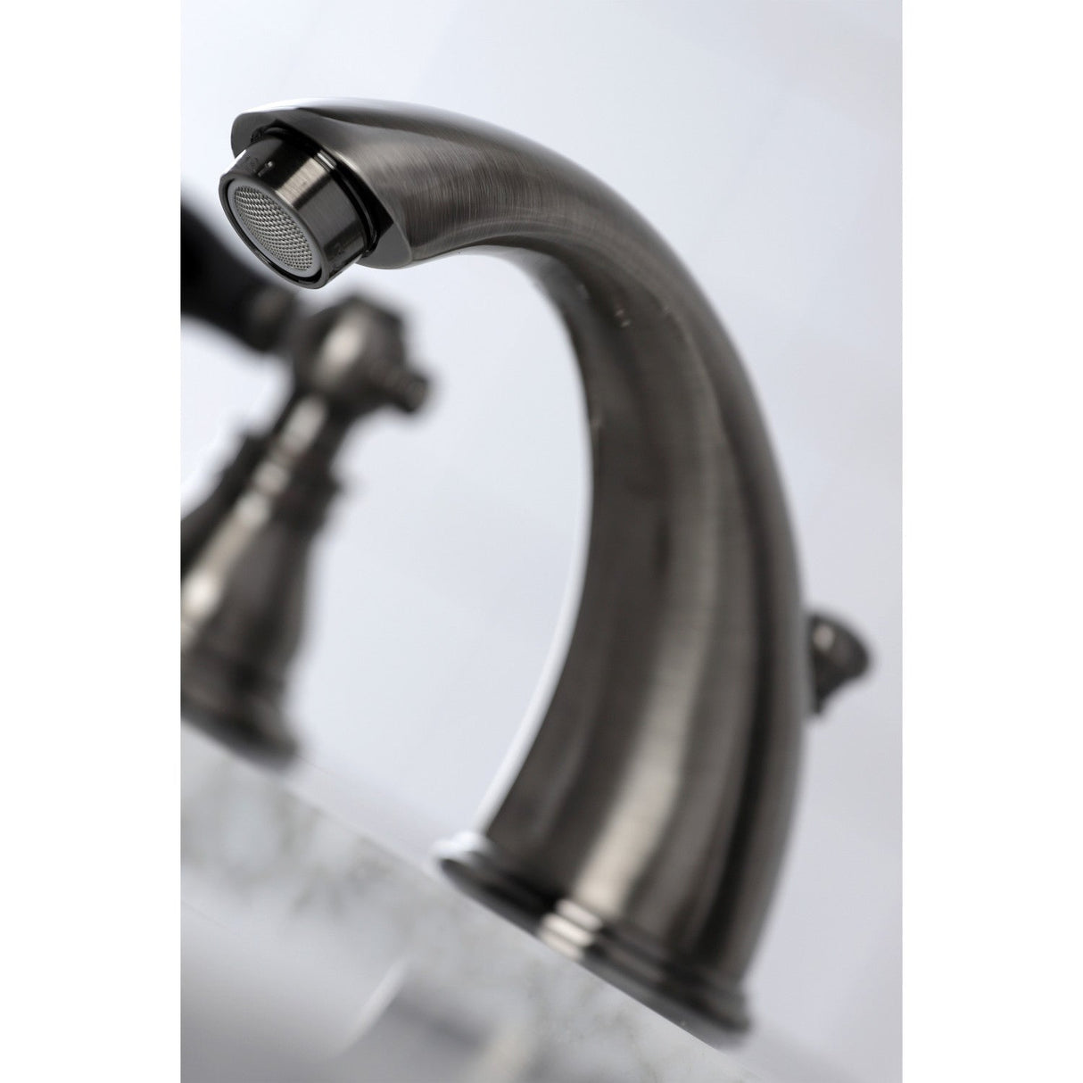 Duchess KB963AKL Two-Handle 3-Hole Deck Mount Widespread Bathroom Faucet with Plastic Pop-Up, Black Stainless