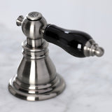 Duchess KB963AKL Two-Handle 3-Hole Deck Mount Widespread Bathroom Faucet with Plastic Pop-Up, Black Stainless