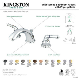 Magellan KB965 Two-Handle 3-Hole Deck Mount Widespread Bathroom Faucet with Plastic Pop-Up, Oil Rubbed Bronze