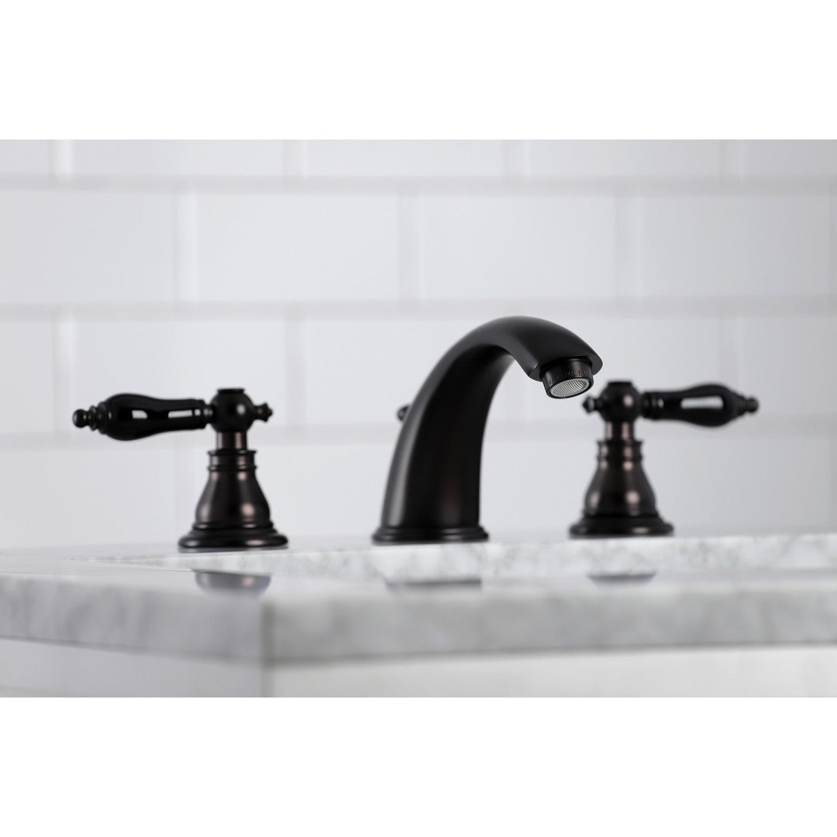 Duchess KB965AKL Two-Handle 3-Hole Deck Mount Widespread Bathroom Faucet with Plastic Pop-Up, Oil Rubbed Bronze