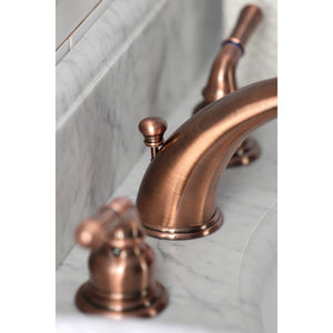 Magellan KB966 Two-Handle 3-Hole Deck Mount Widespread Bathroom Faucet with Plastic Pop-Up, Antique Copper