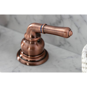 Magellan KB966 Two-Handle 3-Hole Deck Mount Widespread Bathroom Faucet with Plastic Pop-Up, Antique Copper