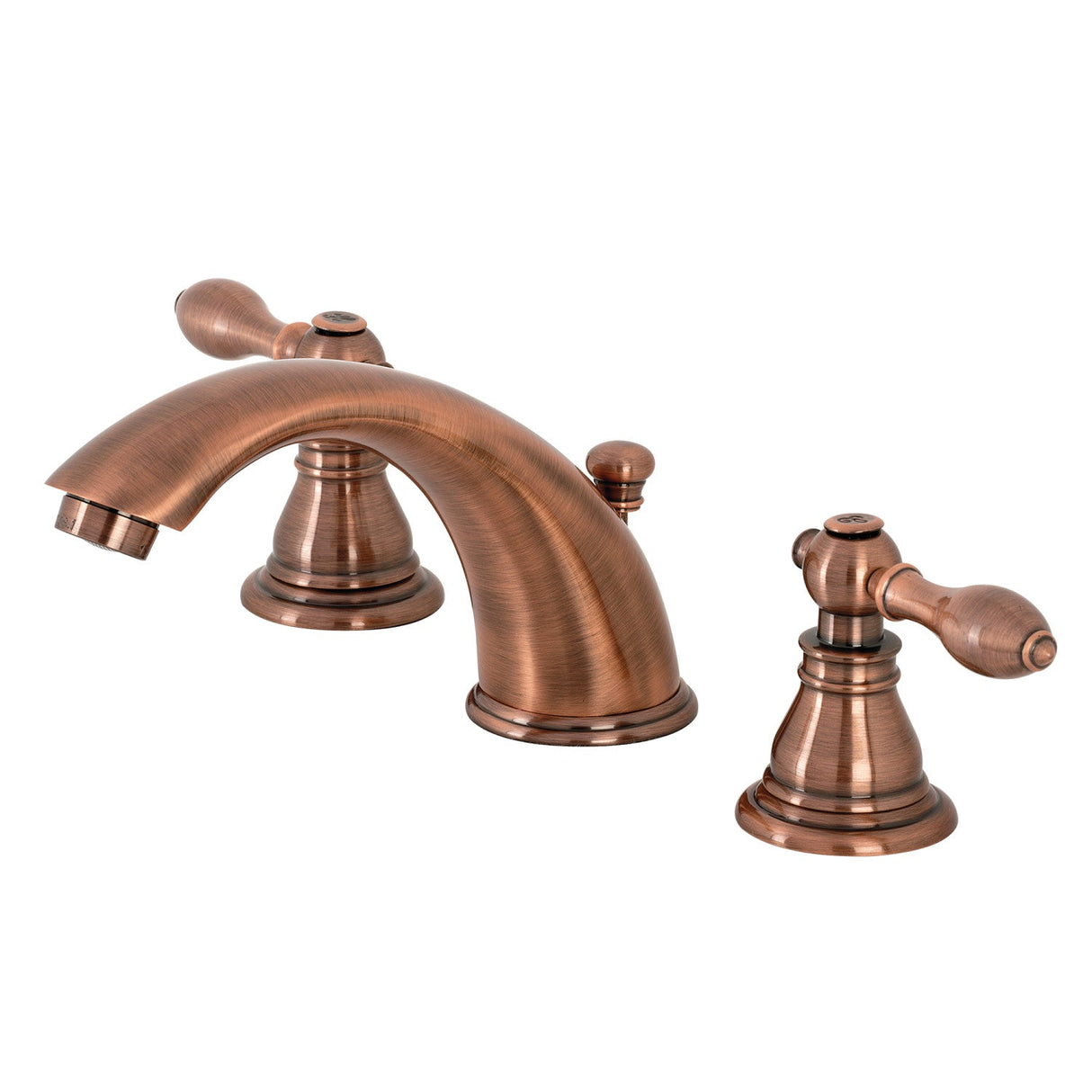 American Classic KB966ACL Two-Handle 3-Hole Deck Mount Widespread Bathroom Faucet with Plastic Pop-Up, Antique Copper