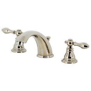 American Classic KB966ACLPN Two-Handle 3-Hole Deck Mount Widespread Bathroom Faucet with Plastic Pop-Up, Polished Nickel