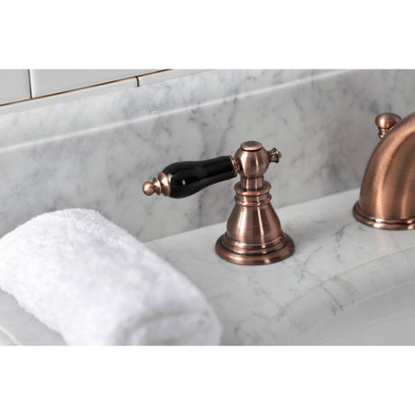 Duchess KB966AKL Two-Handle 3-Hole Deck Mount Widespread Bathroom Faucet with Plastic Pop-Up, Antique Copper