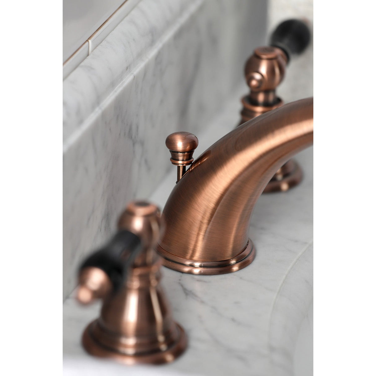 Duchess KB966AKL Two-Handle 3-Hole Deck Mount Widespread Bathroom Faucet with Plastic Pop-Up, Antique Copper