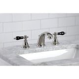Duchess KB966AKLPN Two-Handle 3-Hole Deck Mount Widespread Bathroom Faucet with Plastic Pop-Up, Polished Nickel