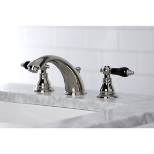 Duchess KB966AKLPN Two-Handle 3-Hole Deck Mount Widespread Bathroom Faucet with Plastic Pop-Up, Polished Nickel