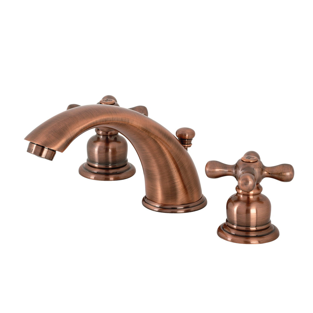 Victorian KB966AX Two-Handle 3-Hole Deck Mount Widespread Bathroom Faucet with Plastic Pop-Up, Antique Copper