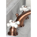 Magellan KB966PX Two-Handle 3-Hole Deck Mount Widespread Bathroom Faucet with Plastic Pop-Up, Antique Copper