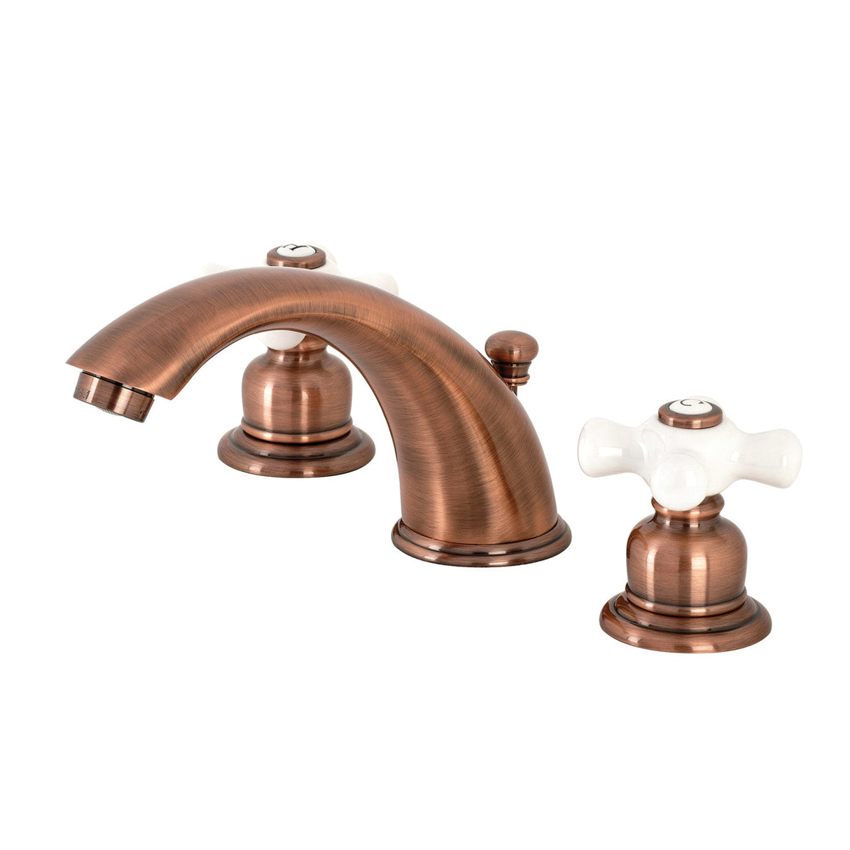 Magellan KB966PX Two-Handle 3-Hole Deck Mount Widespread Bathroom Faucet with Plastic Pop-Up, Antique Copper