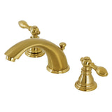 American Classic KB967ACLSB Two-Handle 3-Hole Deck Mount Widespread Bathroom Faucet with Plastic Pop-Up, Brushed Brass