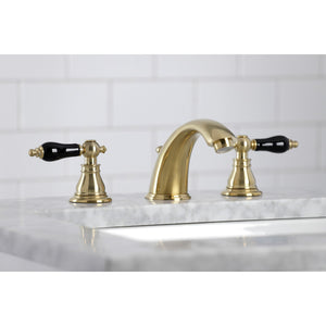 Duchess KB967AKLSB Two-Handle 3-Hole Deck Mount Widespread Bathroom Faucet with Plastic Pop-Up, Brushed Brass